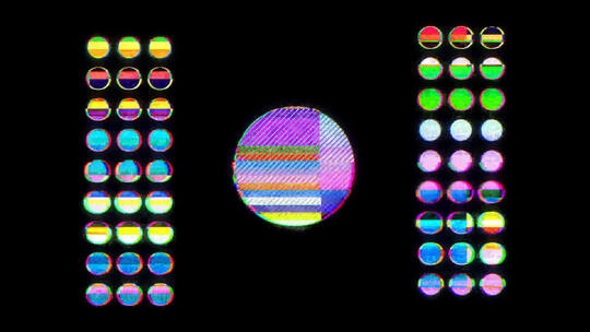 4K霓虹发光图形闪烁故障效果循环素材 (11)
