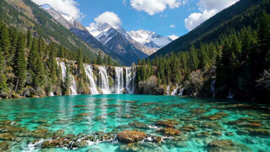 九寨沟山水森林自然景观