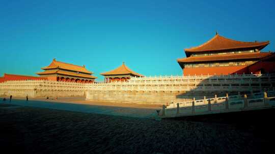 北京故宫紫禁城太和殿中和殿保和殿三大殿视频素材模板下载