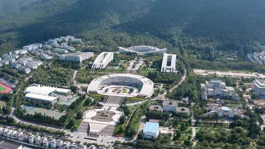 航拍中国云南大理大学风景