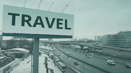 城市公路旅游文字广告牌视频素材模板下载