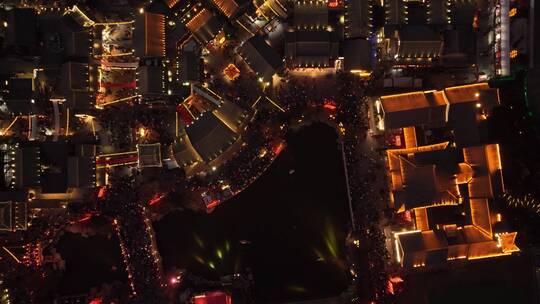 洛阳洛邑古城夜景 春节热闹非凡视频素材模板下载