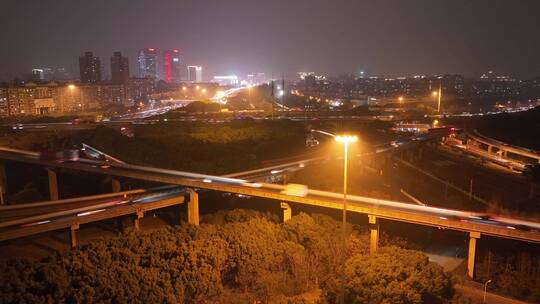 夜景莘庄立交延时