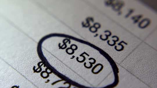 财务数据报表金额特写