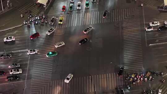 城市夜景高空俯瞰全景