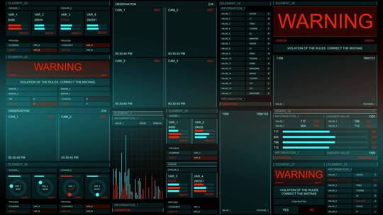 数据监控科幻屏幕HUD操作系统智能界面交互视频素材模板下载