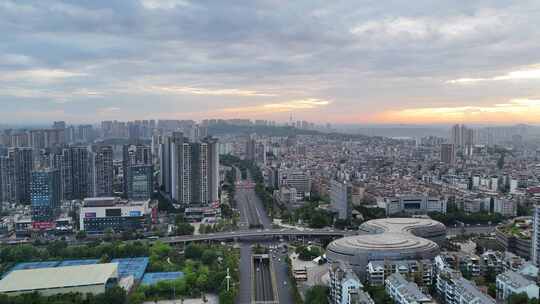 航拍四川泸州城市建设泸州清晨风光