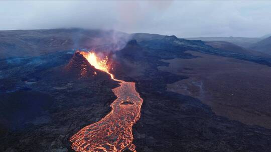 冰岛火山喷发演讲流淌