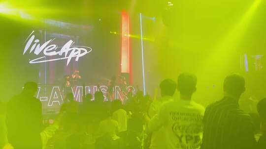 夜店酒吧现场舞台灯光演绎现场舞动观众