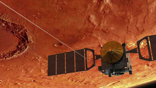 绕火星转的卫星视频素材模板下载