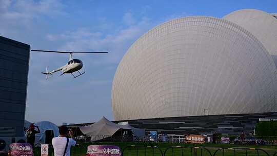 珠海大剧院的直升机
