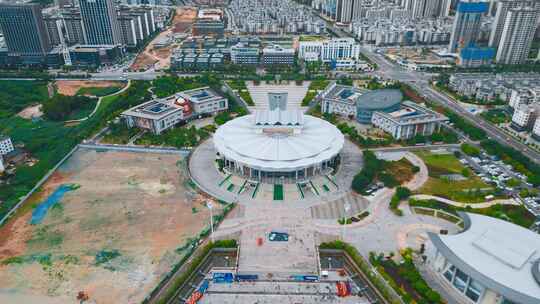 云南旅游风光楚雄体育馆全景远景