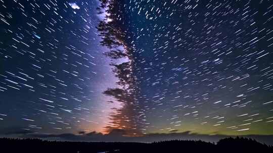 夜空浩瀚 繁星点点 银河横贯 静谧无声