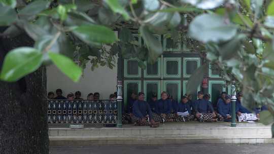 印尼爪哇日惹皇宫侍卫仆人传统建筑文化遗产