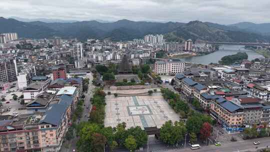 柳州市三江侗族自治县三江鼓楼航拍