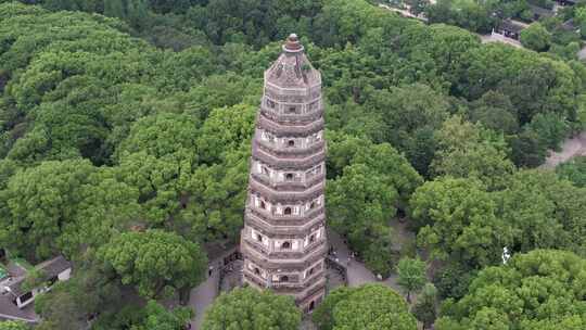 江苏苏州虎丘斜塔5A景区航拍