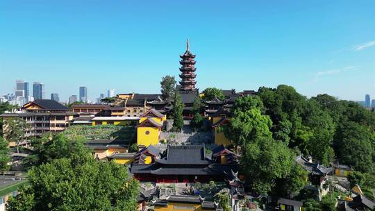 南京市古鸡鸣寺航拍风光