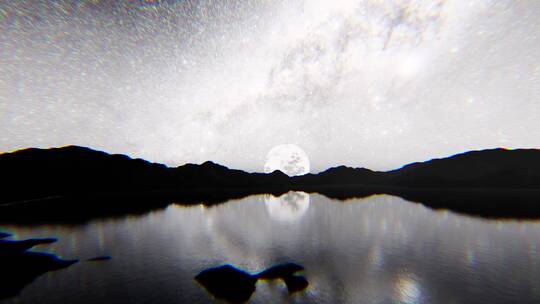 抽象海面 月亮