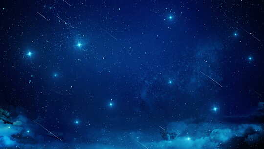 【4K】蓝色银河流星星空-无缝循环