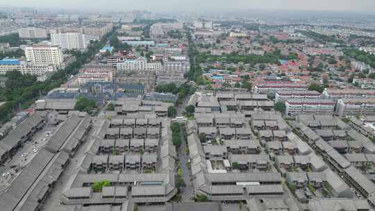 航拍山东青州古城大景古街古巷