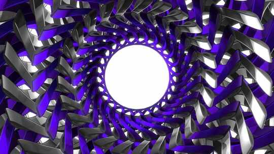 环状紫色抽象光波扭曲动画4K视频素材模板下载