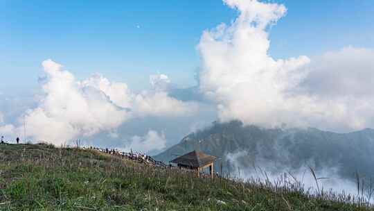 8K自然风光武功山高山草甸云海延时