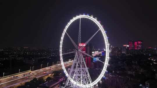 上海锦江乐园摩天轮夜景