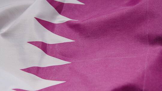 卡塔尔国旗的特写视频素材模板下载