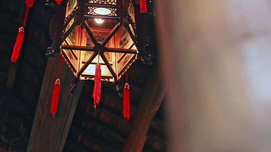 中式古典灯笼特写