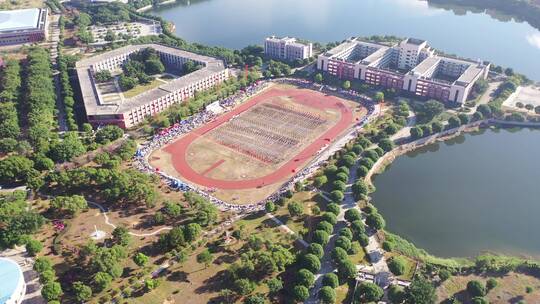 学校操场运动会航拍校运会体育活动视频素材模板下载