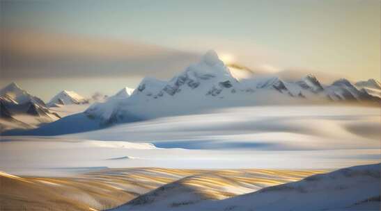 AIGC素材 雪山山峰之巅山脉风景