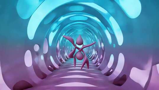 抽象隧道3D渲染动画素材