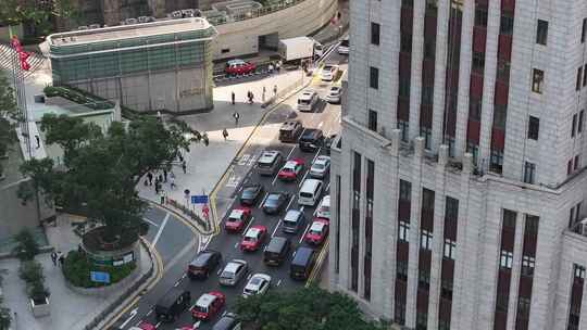 香港中环城市交通航拍