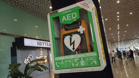 AED 机场AED 除颤仪 急救 心脏病 心肌梗塞视频素材模板下载