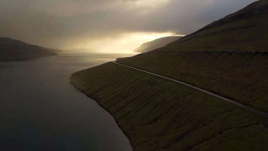 道路，海洋，悬崖，海