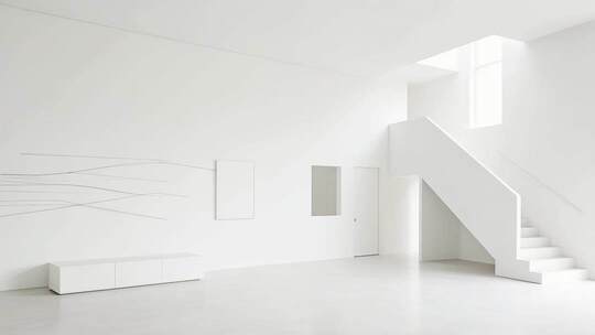 简约白色室内空间场景