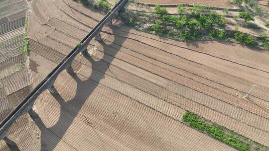 高空俯瞰东北辽宁农田耕地