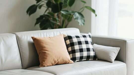 室内沙发及抱枕特写