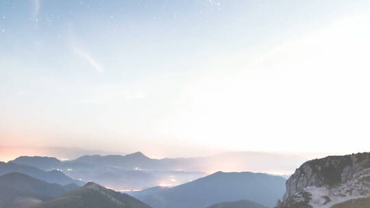 延时 星空 夜晚 天空 山 入夜