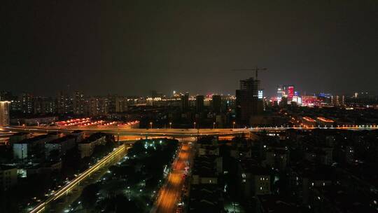 莲花路沪闵高架路夜景