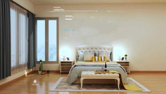 现代风格卧室室内场景
