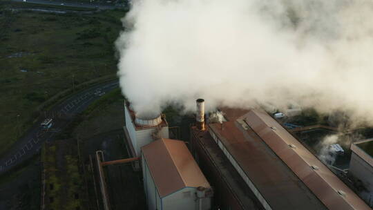 无人机拍摄塔尔博特港钢铁制造厂