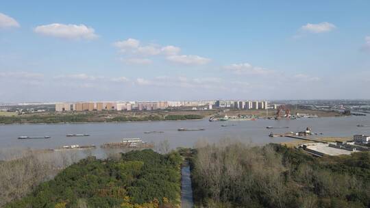 上海闵行黄浦江全景4K航拍