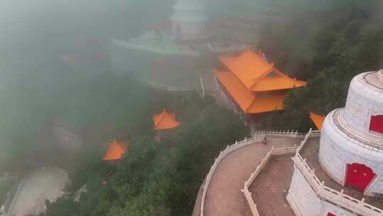 航拍辽宁辽阳龙峰寺