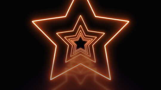 明亮发光的霓虹灯背景动画。发光恒星的无尽