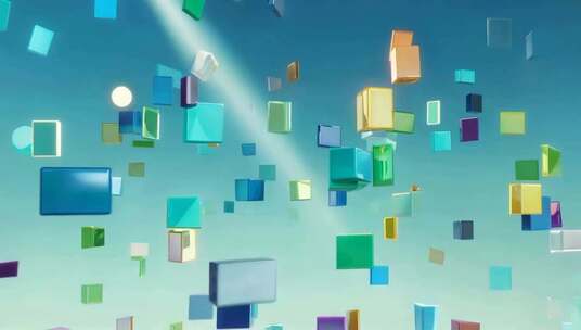 漂浮彩色方块动画效果