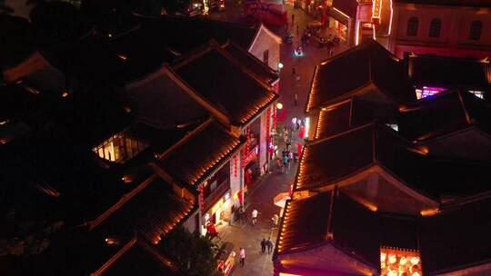 新年 古巷 中国风 张灯结彩视频素材模板下载