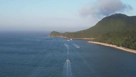 4K航拍深圳大鹏海岸线碧海蓝天