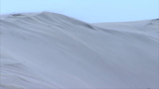 宁夏沙湖 沙地沙丘 大风下的沙坡流沙