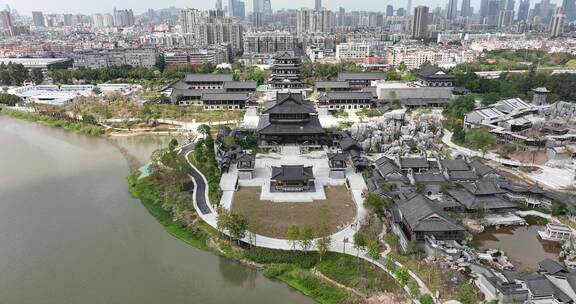 广州文化馆建筑航拍